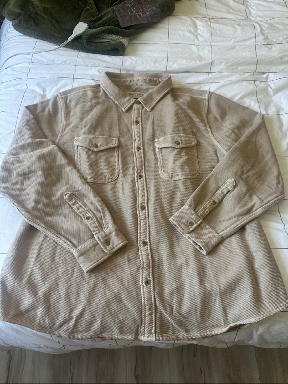 Outerknown Blanket Shirt Neutral Beige Button-Up Shacket